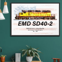 EMD SD40-2 diesellocomotief. Amerikaanse vlag