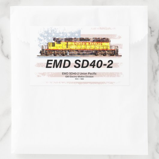 EMD SD40-2 Diesellocomotief. Amerikaanse vlag Rechthoekige Sticker (Tas)