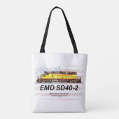 EMD SD40-2 Diesellocomotief. Amerikaanse vlag Tote Bag (Achterkant)