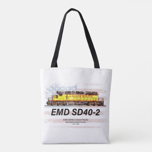 EMD SD40-2 Diesellocomotief. Amerikaanse vlag Tote Bag (Achterkant)
