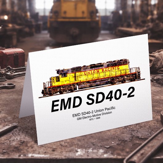 EMD SD40-2 Diesellocomotief. Unie voor de Stille O Bedankkaart