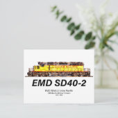 EMD SD40-2 Diesellocomotief. Unie voor de Stille O Briefkaart (Staand voorkant)