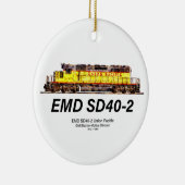 EMD SD40-2 Diesellocomotief. Unie voor de Stille O Keramisch Ornament (Rechts)