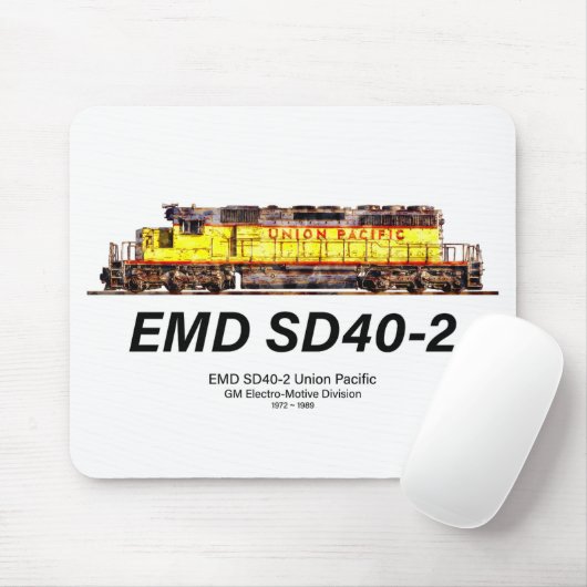 EMD SD40-2 Diesellocomotief. Unie voor de Stille O Muismat (Met muis)