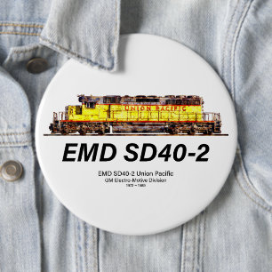 EMD SD40-2 Diesellocomotief. Unie voor de Stille O Ronde Button 6,0 Cm