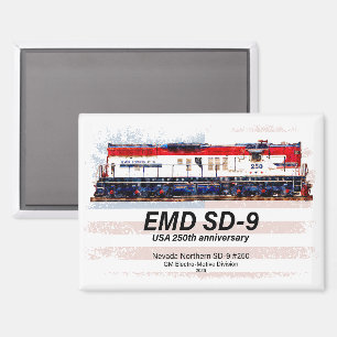 EMD SD-9-locomotief USA 250e verjaardagsbekleding Magneet