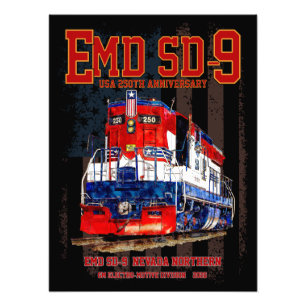 EMD SD-9-locomotief USA 250e verjaardagsuitmonster Foto Afdruk