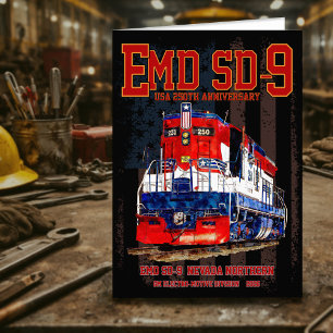 EMD SD-9-locomotief USA 250e verjaardagsuitvoering Bedankkaart
