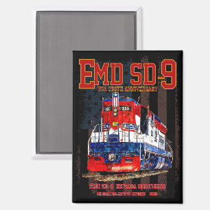 EMD SD-9-locomotief USA 250e verjaardagsuitvoering Magneet