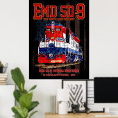 EMD SD-9 Locomotive USA 250th Anniversary Livery Poster (Thuiskantoor)