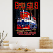 EMD SD-9 Locomotive USA 250th Anniversary Livery Poster (Keuken)