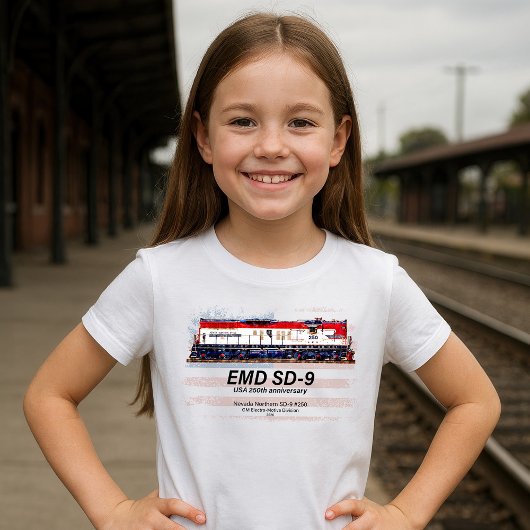 EMD SD-9 Locomotive USA 250th Anniversary Livery T-shirt