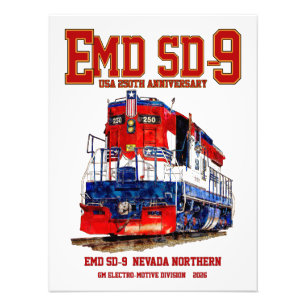 EMD SD-9 USA 250e verjaardag erfgoedlocomotief Foto Afdruk