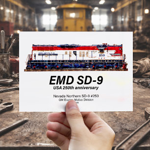 EMD SD-9 USA 250th Verjaardag Heritage Locomotief Briefkaart
