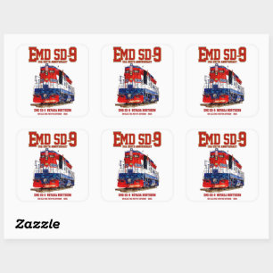EMD SD-9 USA 250th Verjaardag Heritage Locomotief Vierkante Sticker