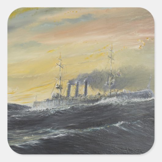 Emden rides the waves Indian Ocean 1914 2011 Vierkante Sticker (Voorkant)