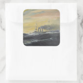 Emden rides the waves Indian Ocean 1914 2011 Vierkante Sticker (Tas)