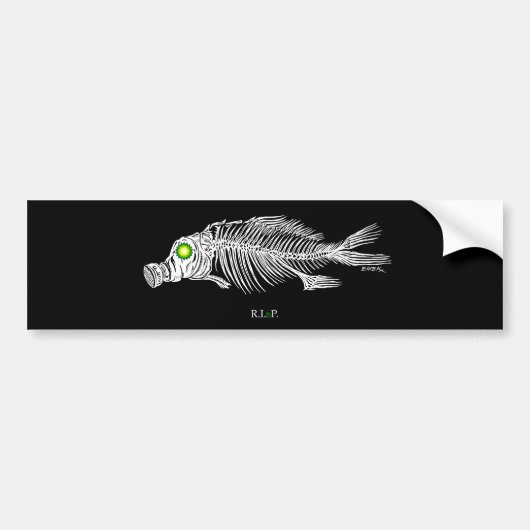 emek_bp_fish_gasmask_sticker bumpersticker (Voorkant)