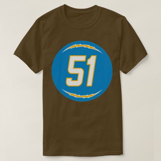 Emeke Egbule Nummer 51 Jersey Los Angeles Opladers T-shirt (Design voorkant)