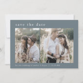 EMELIA 2 Foto Eenvoudige Boho Navy Donkerblauw Huw Save The Date (Voorkant)