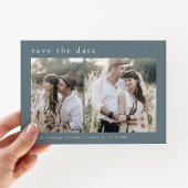 EMELIA 2 Foto Eenvoudige Boho Navy Donkerblauw Huw Save The Date