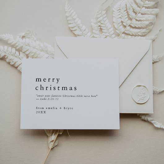 EMELIA Black Easy Bible Verse Religieuze Kerst Feestdagenkaart