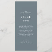 EMELIA Blauwe Vintage Trouwtafel Dank u kaarten (Voorkant)