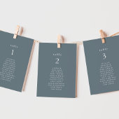 EMELIA Blue Minimal Wedding Seating Chart Kaarten