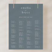 EMELIA Blue Rustic Wedding Seating Chart Sjabloon Poster