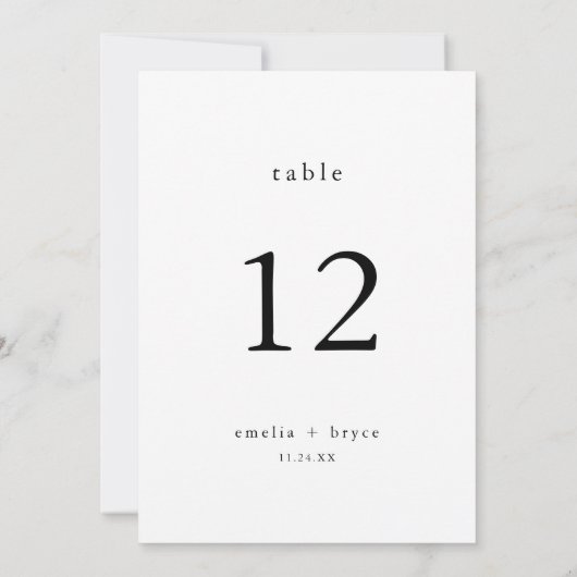 EMELIA Boho Clean Minimalistische Trouwtafelnummer Kaart (Achterkant)