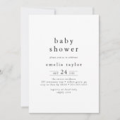 EMELIA Boho Modern Zwart Wit Eenvoudig Baby shower Kaart (Voorkant)