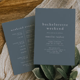 EMELIA Boho Navy Blue Simple Bachelorette Weekend Kaart