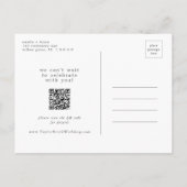 EMELIA Boho Navy Blue Simple Wedding Save the Date Uitnodiging Briefkaart (Achterkant)