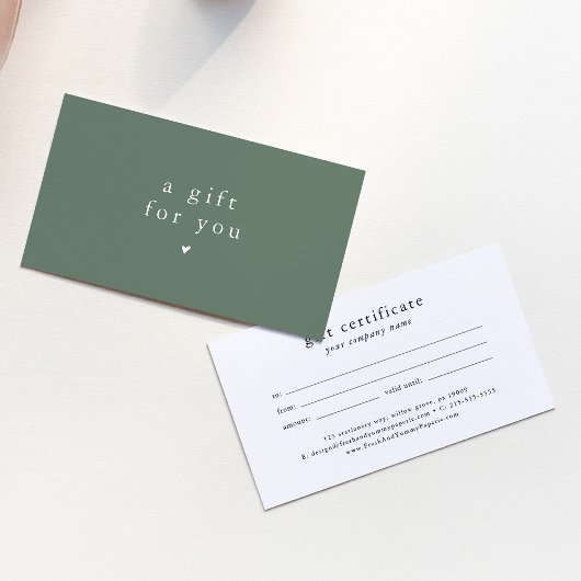 EMELIA Boho Sage Voucher Cadeaubon Sjabloon Visitekaartje