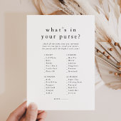 EMELIA Boho Simple What's In Your Purse Spelkaart Kaart