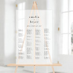 EMELIA Boho Unieke Acryl Trouwstoel Grafiek Acryl Bord<br><div class="desc">Deze boho unieke acryl bruiloft zithoek is perfect voor een minimalistische bruiloft. Het ontwerp is voorzien van moderne boho unadorned typografie met een unieke minimalistische stijl. Dit teken kan worden gebruikt om uw gasten alfabetisch of op tabelnummer te organiseren door de namen van de kopjes te wijzigen. Dit bruiloftsbord bevat...</div>