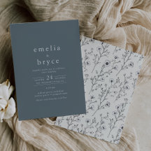 EMELIA Casual  Donkerblauw Bloemen Huwelijk