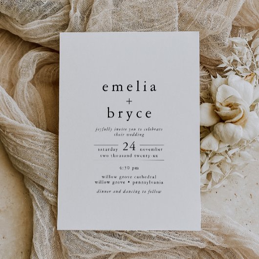 EMELIA Casual minimalistische unieke neutrale brui Kaart