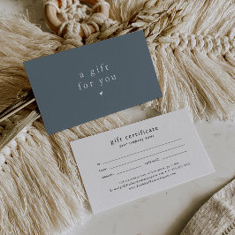 EMELIA Donkerblauwe Voucher Cadeaubon Sjabloon Visitekaartje