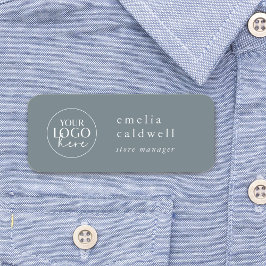 EMELIA Dusty Blue Company Logo Medewerker Magnetis Naamplaatje