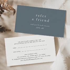 EMELIA Dusty Blue Minimal Verwijs een Vriendskorti Aanbevelingskaartje