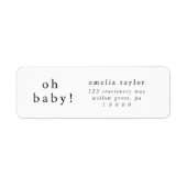 EMELIA Eenvoudig Baby shower Retouradreslabels Etiket (Voorkant)