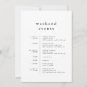 EMELIA Eenvoudige Wedding Weekend Reisschema Sjabl Kaart (Achterkant)