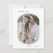 EMELIA Flat Boho Minimalistische Unieke Fotobruilo Bedankkaart (Voorkant)