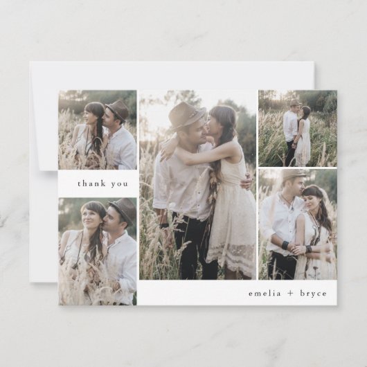 EMELIA Flat Eenvoudige Moderne Boho Multi Photo We Bedankkaart (Voorkant)