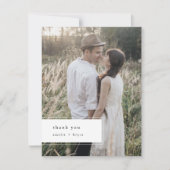 EMELIA Flat Minimalist Unieke Rustieke Fotobruilof Bedankkaart (Voorkant)