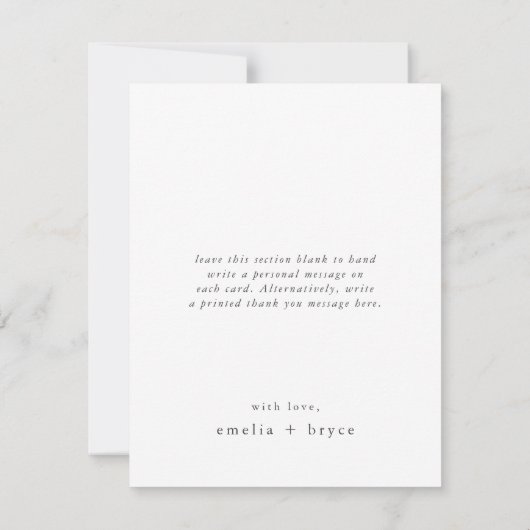 EMELIA Flat Mountain Moderne Boog Foto Huwelijk Bedankkaart (Achterkant)