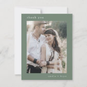 EMELIA Flat Mountain Sage Moderne foto bruiloft Bedankkaart (Voorkant)