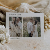 EMELIA Flat Neutral White Black 2 foto bruiloft Bedankkaart