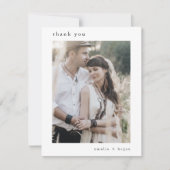 EMELIA Flat Unieke Rustieke Neutrale Fotobruiloft Bedankkaart (Voorkant)